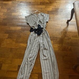 Striped Black and White Jumpsuit